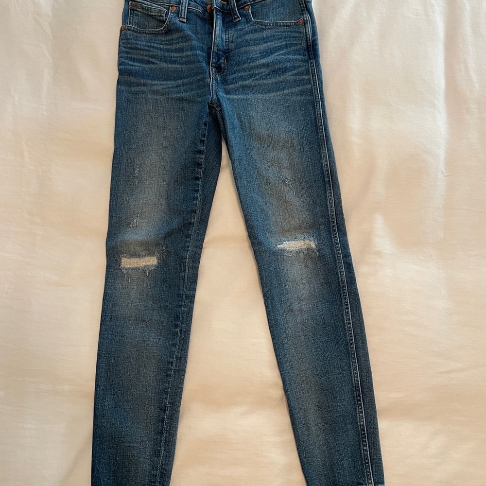 Madewell 9” Rise Skinny Distressed Jeans